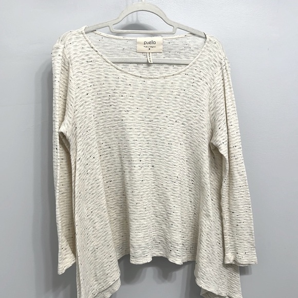 ANTHROPOLOGIE PUELLA Slub Speckled Long Sleeve Top Size M - Picture 2 of 7